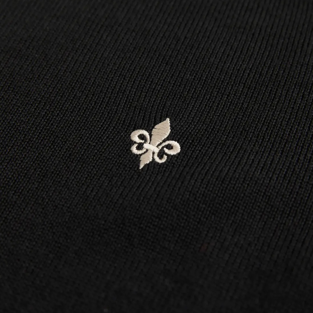 John | Merino Look Half-Zip Svart
