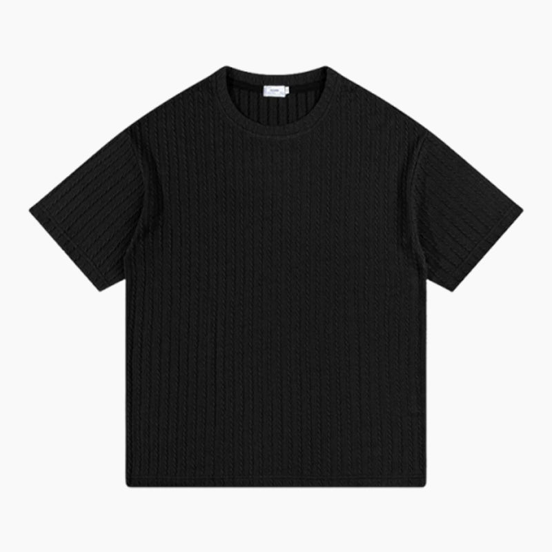 Mathias | Teksturert T-skjorte med rund hals for menn Casual Allsidig