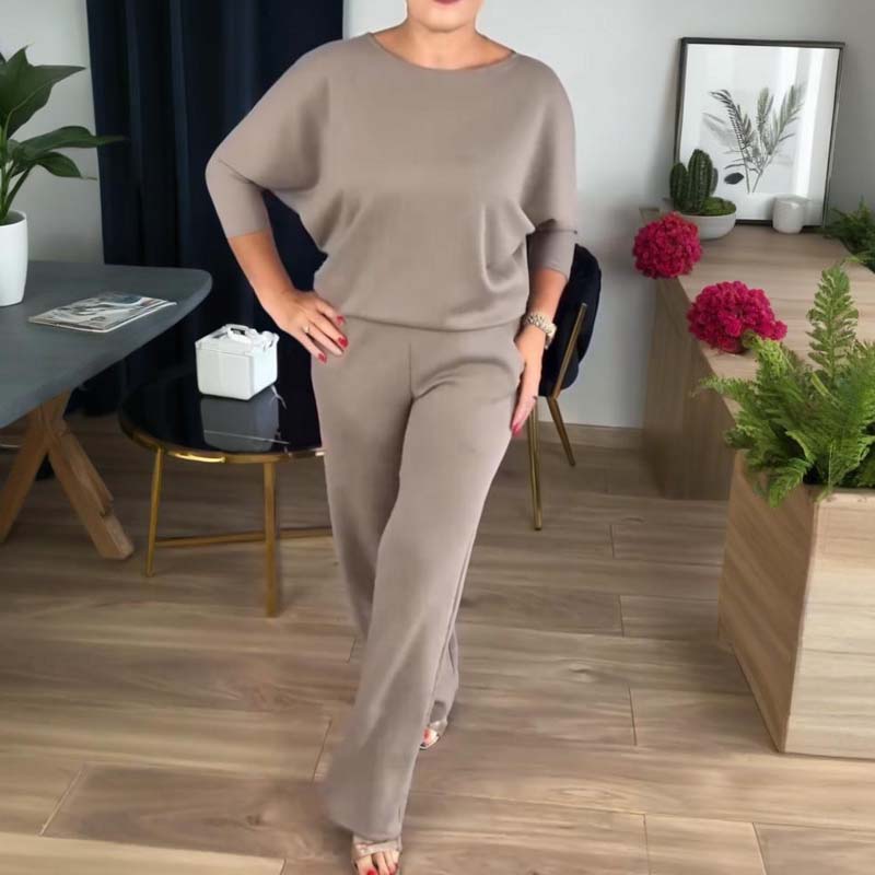 Nora | Elegant 3-delers sett: Lang cardigan, topp og bukser