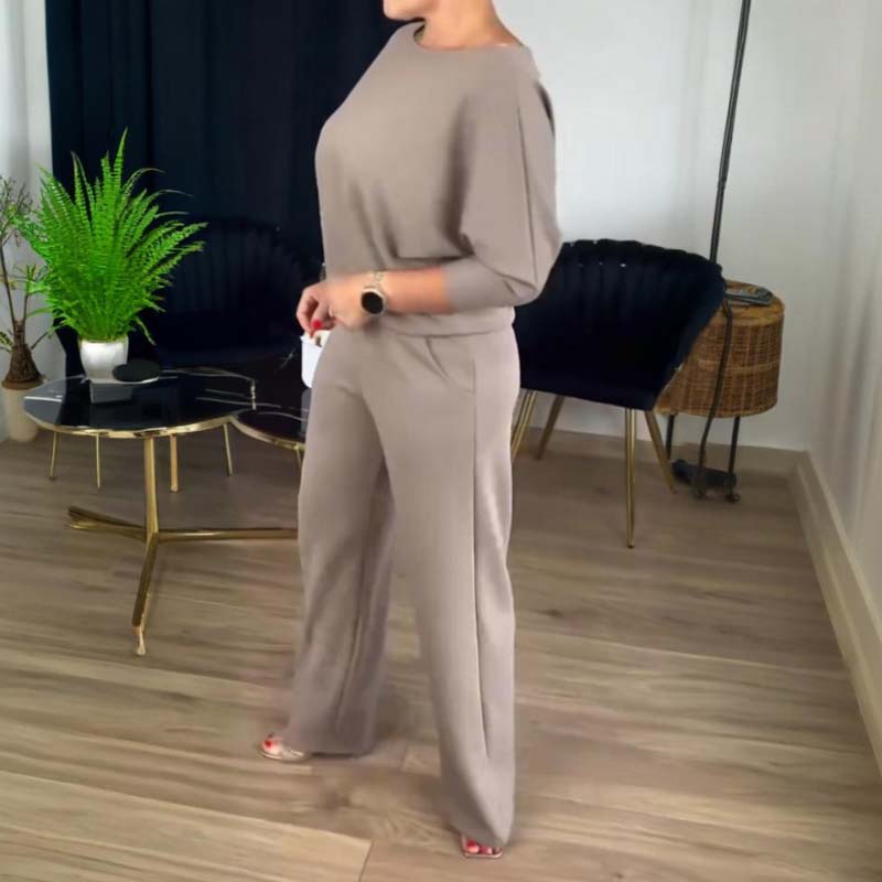 Nora | Elegant 3-delers sett: Lang cardigan, topp og bukser