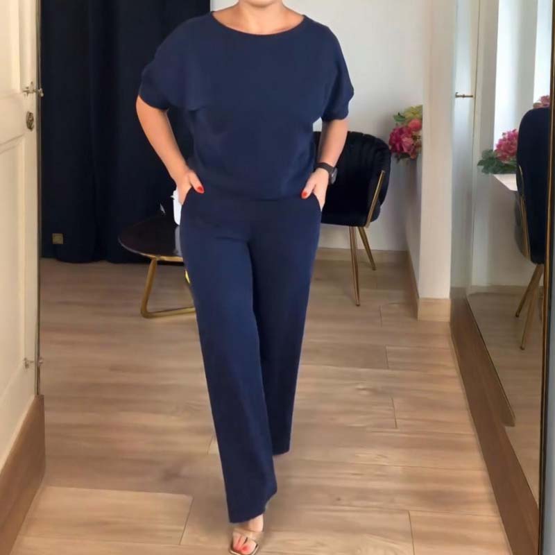 Nora | Elegant 3-delers sett: Lang cardigan, topp og bukser